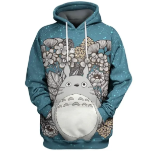 Sweat Totoro Enfant Fleurs