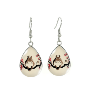 Boucles d'oreilles Totoro Cerisier
