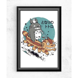 Poster Totoro Chat Bus