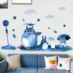 Sticker Mural Totoro Pluie