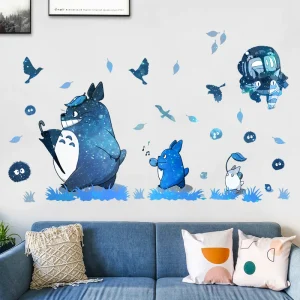 Sticker Mural Totoro Bleu