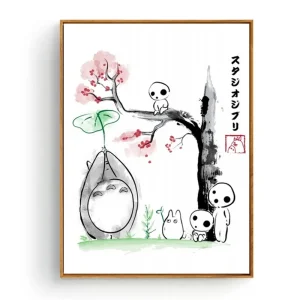 Tableau Totoro Fleur de Cerisier