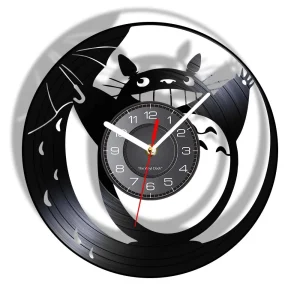 Horloge Vinyle Totoro Parapluie