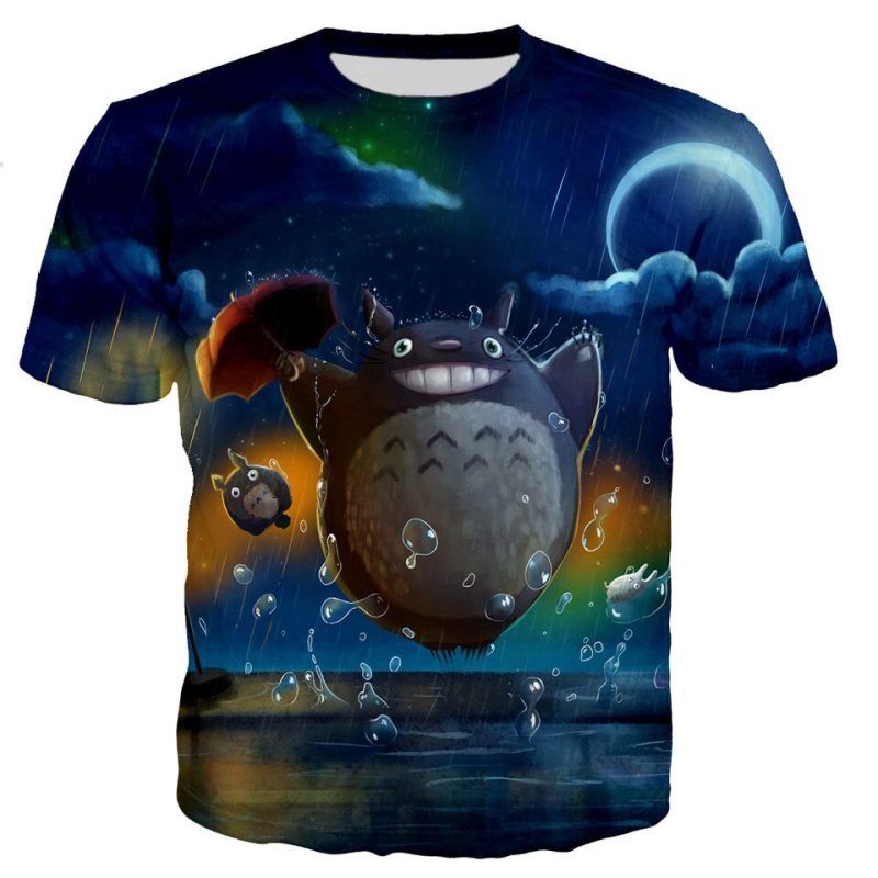 T-Shirt Totoro 3D Pluie